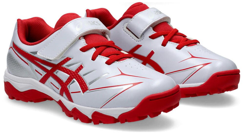 アシックス ジュニア 野球 トレーニングシューズ STAR SHINE TR 3（WHITE/RED・サイズ：21.5cm） 1124A010-101-21.5 asics