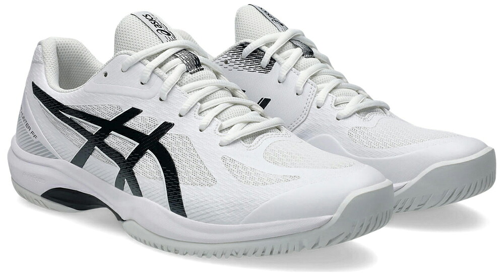 アシックス メンズ バドミントンシューズ COURT HUNTER FF（WHITE/BLACK・サイズ：26.5cm） 1071A111-101-26.5 asics｜Joshin web 家電とPCの大型専門店