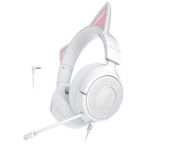 Razer 【国内正規品】Kraken Kitty V3 X ゲーミング用 有線ネコミミヘッドセット (White Edition) RZ04-05350300-R3M1