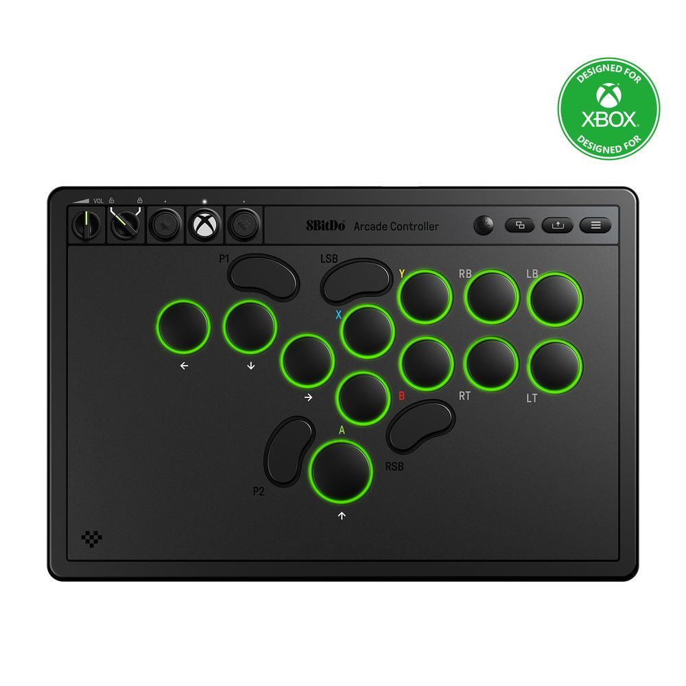 8BitDo Xbox堅苦しさ使用許可手に入れる青写真 無線電話ドングル・有線繋ぎ合わせる レバーレスアーケードコントローラー Xbox Series X|S/Xbox One/WindowsPC相応う（黒いこと）  ARCADECONTROLLERBK
