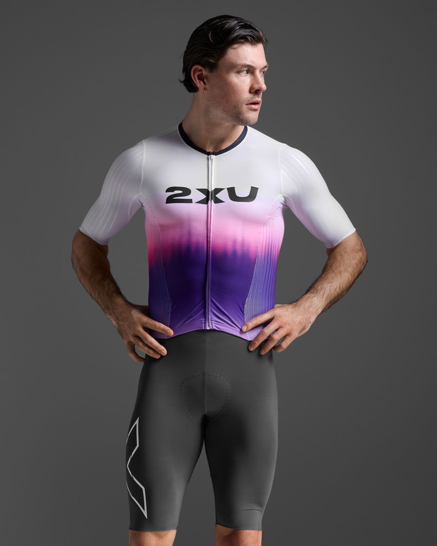 2XU トライアスロン背広 MT7393d-WHT-TRB Light Speedreactsleevedtrisuit - Wht-trb [メンズ]（大きさ：S） MT7393D-WHT-TRB-S