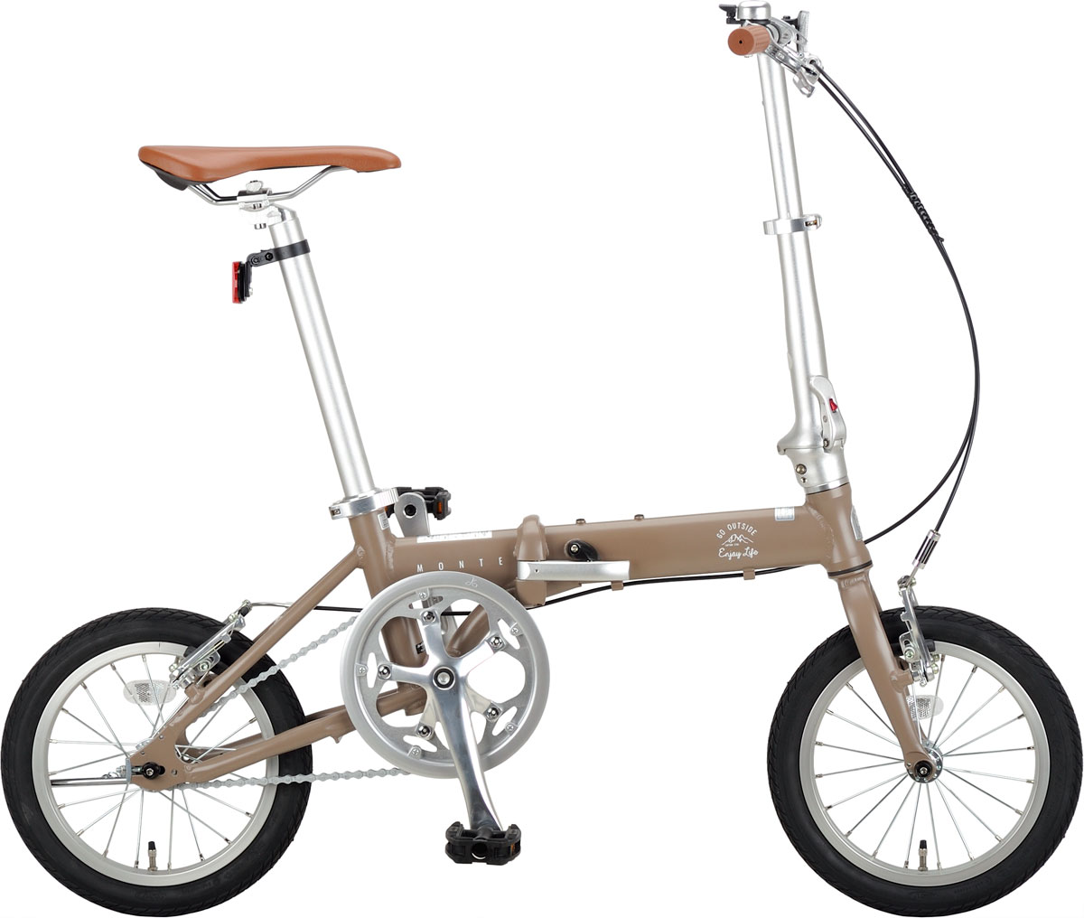 キャプテンスタッグ 折りたたみ銀輪 14in（カーキ） YG-1413 CAPTAIN STAG モンテAL-FDB141