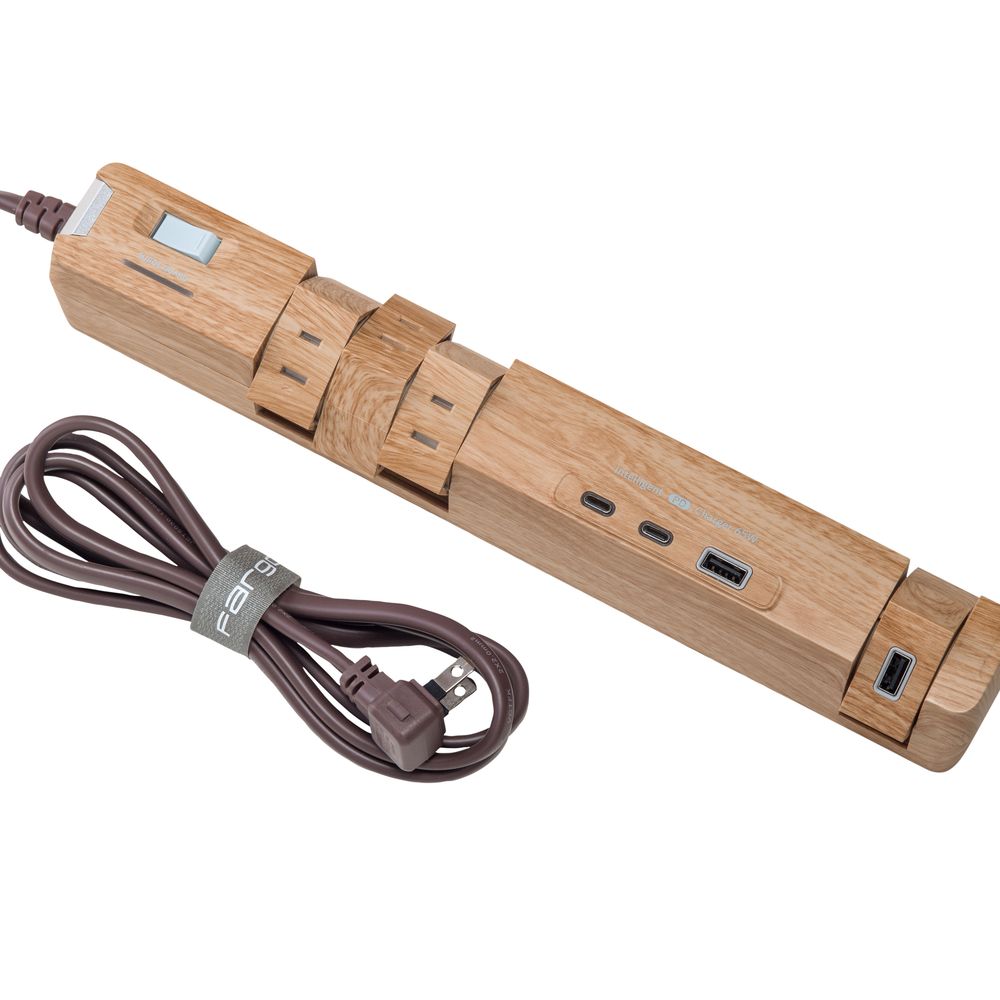 Fargo（ファーゴ） PD65W AC6個口 USB-C×2界面・USB-A×2界面 ワット数水道栓 TAPKING 1.8m（ベージュ白木） T5BEWD  [T5BEWD]
