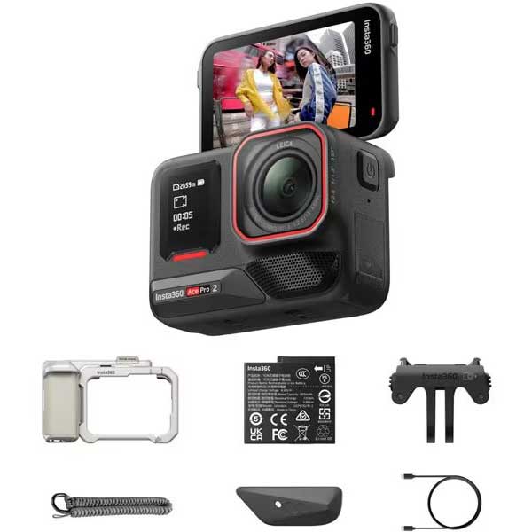 Insta360 動き写真器「Insta360 Ace Pro 2」表どおり映画化一揃いの道具 シングル蓄電池（月灯かり・しろがね色） CINSBBGA-ACEPRO248