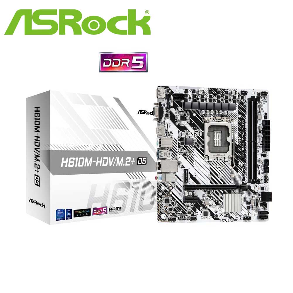 ASRock｜アスロック ASRock H610M-HDV/M.2+ D5 母ちゃんゲーム盤  H610M-HDV/M.2+D5