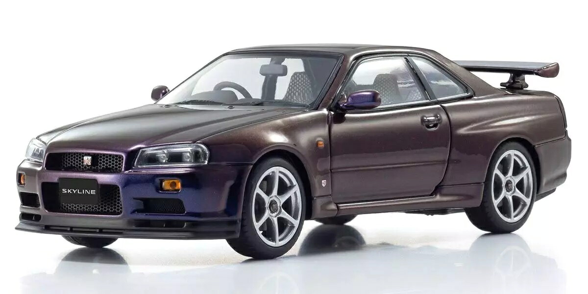 京商 1/43 日産 スカイラインGT-R/R34 Vスペック (ミッドナイトパープルIII)【KS03936P】 ミニカー