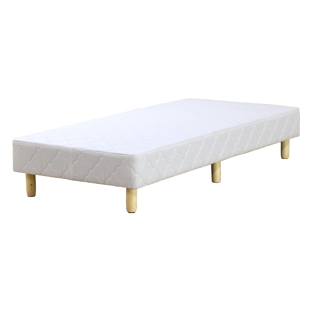 友澤木工 脚付マットレスベッド(セミダブル・アイボリー) 幅120×奥行195×高さ33cm 4510215 本体完成品（脚のみお客様組立） [4510215OVITAS]