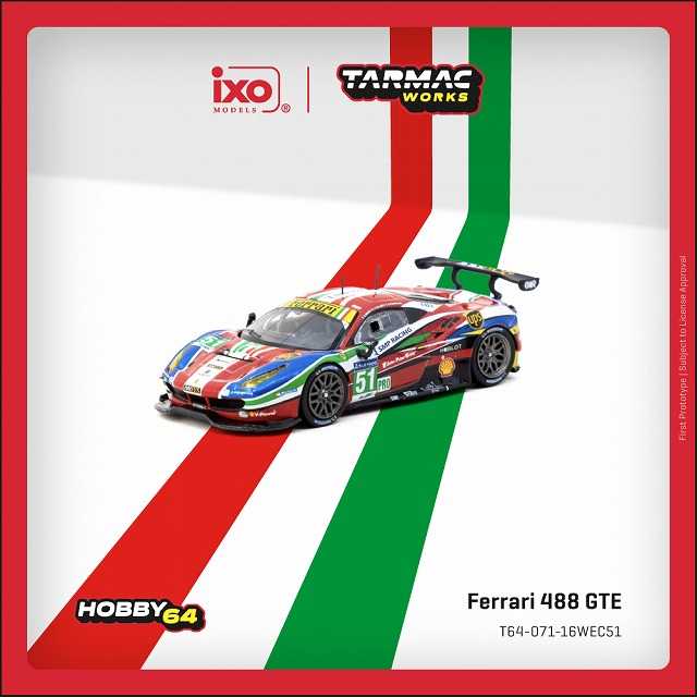 ターマックワークス 1/64 Ferrari 488 GTE 24h of Le Mans 2016【T64-071-16WEC51】 ミニカー