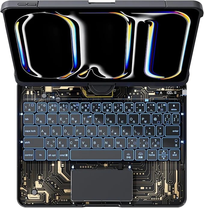 G.B.Z iPad用キーボードケース iPad Pro第7(M4)、8(M5)世代・iPad Air第7世代(M3)対応 13インチ（ブラックゴールド） RWIPJP420