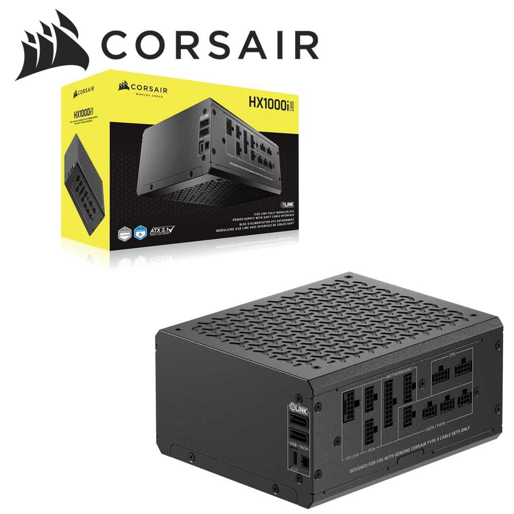 CORSAIR｜コルセア Cybenetics PLATINUM認証 ATX 3.1対応 1000W 電源ユニット iCUE LINK HX1000i shift 2025 CP-9020265-JP