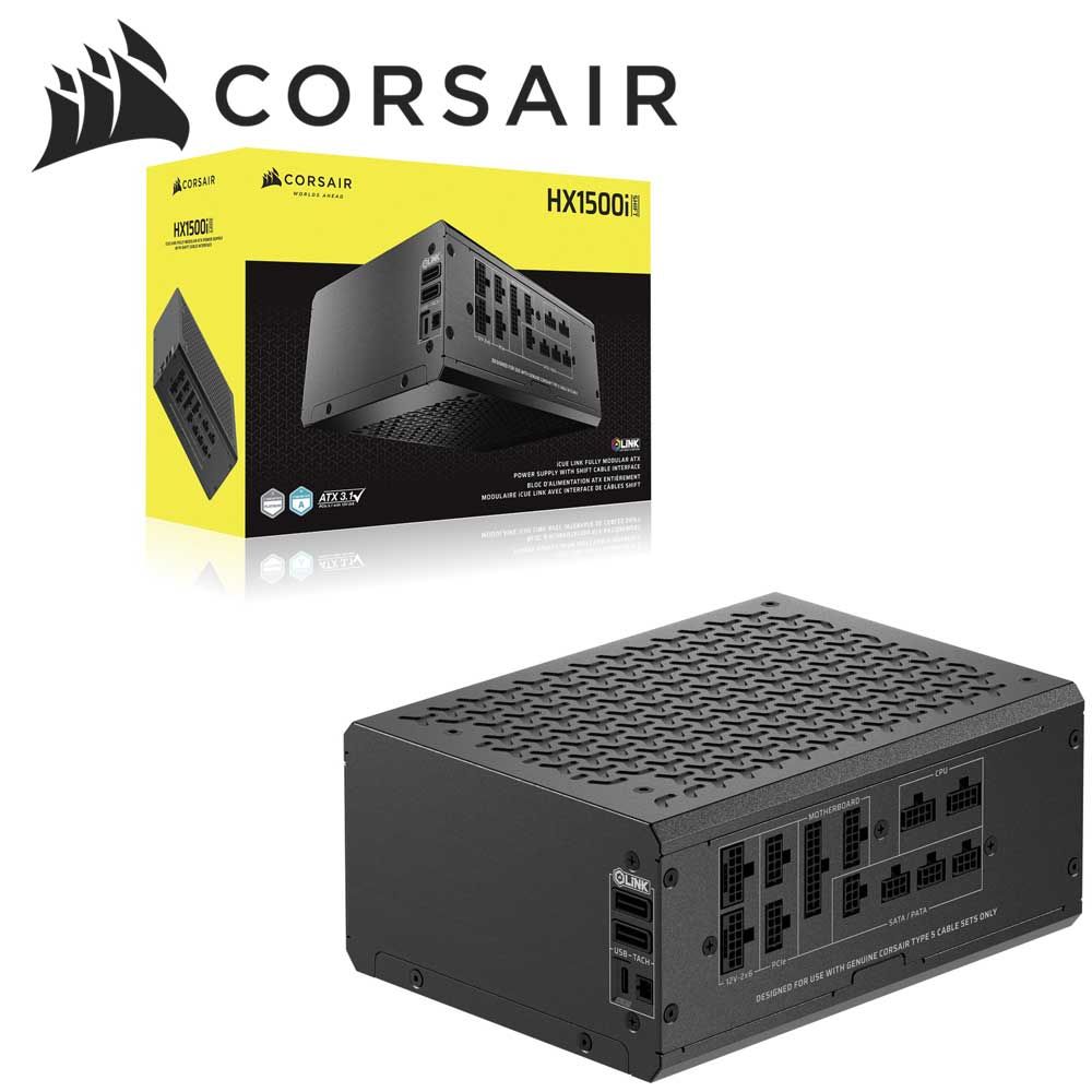CORSAIR｜コルセア Cybenetics PLATINUM公許 ATX 3.1相応う 1500W ワット数社会的単位 iCUE LINK HX1500i shift 2025  CP-9020269-JP