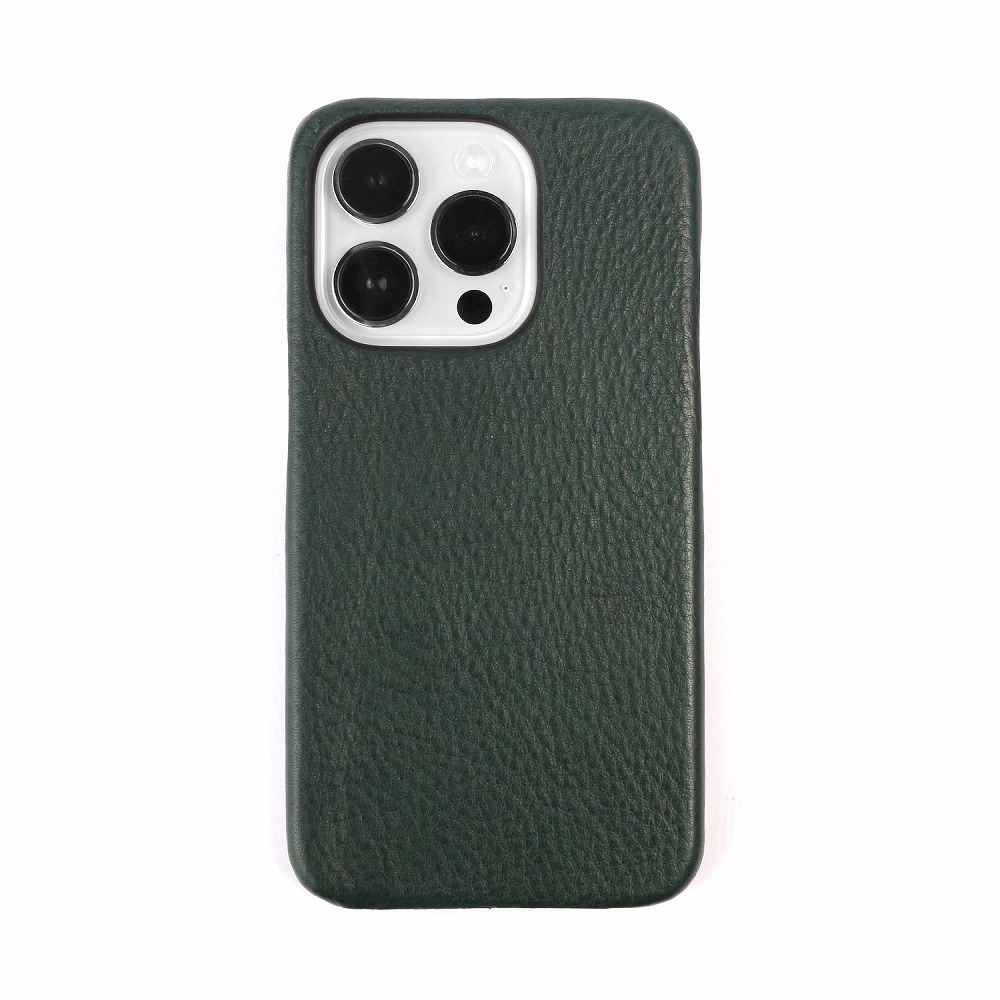 abbi iPhone 14 Pro用 VINTAGE イタリアンレザーバックカバー（グリーン） ABS24075I14PGR