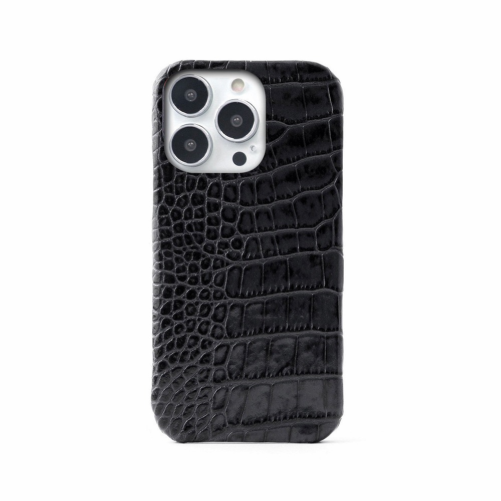abbi iPhone 14 Pro Max用 LIPARI イタリアンレザーバックカバー（ブラック） ABS24093I14PMBK