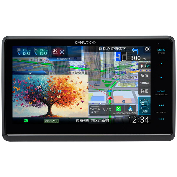 ケンウッド 地上デジタルTVチューナー/Bluetooth内蔵 DVD/USB/SD AVナビゲーション 大画面8V型フローティングモデル MDV-M812F KENWOOD　彩速ナビ