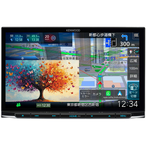 ケンウッド 地上デジタルTVチューナー/Bluetooth内蔵 DVD/USB/SD AVナビゲーション 大画面8V型インダッシュモデル MDV-M812L KENWOOD　彩速ナビ