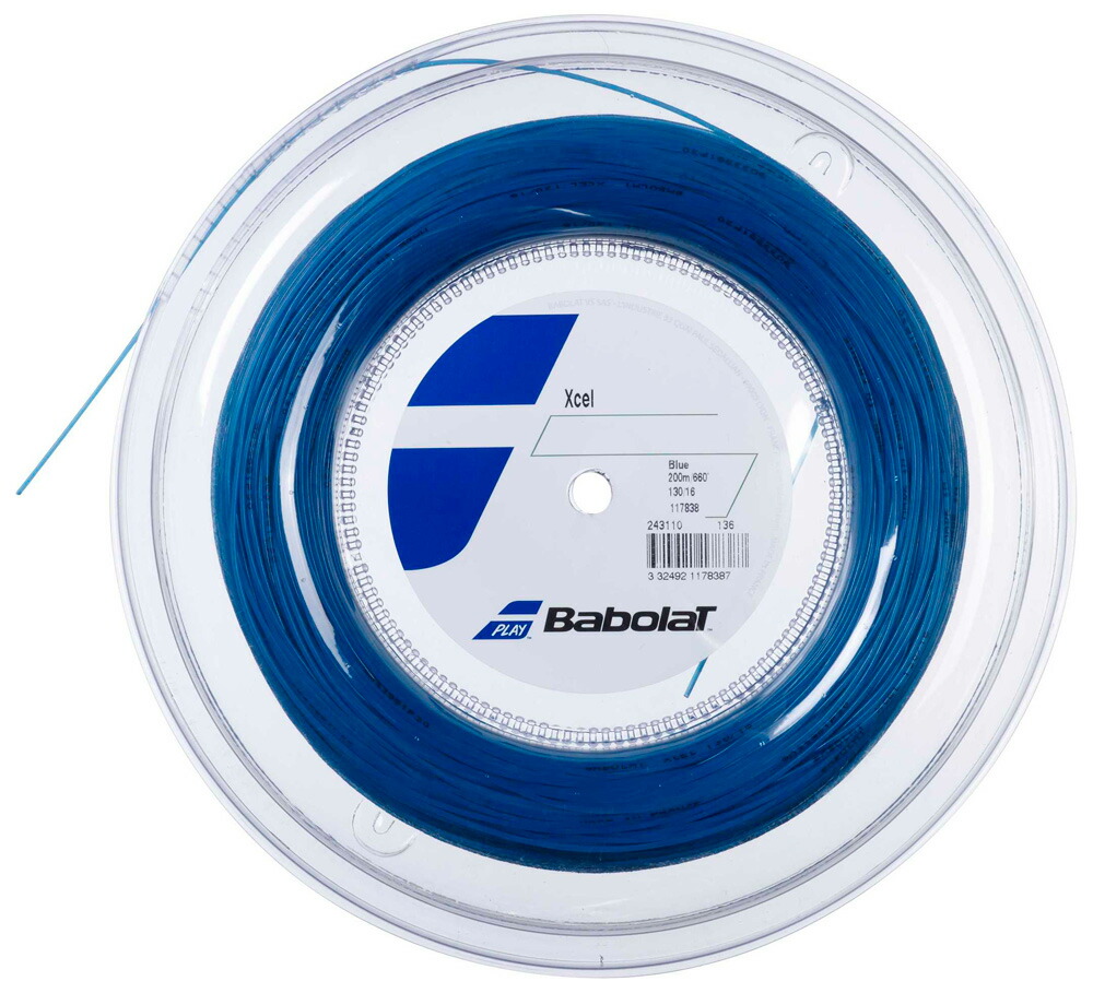 BabolaT(バボラ) 硬式テニス用ストリング エクセル 200m（ブルー・サイズ：130） 243110-136-130
