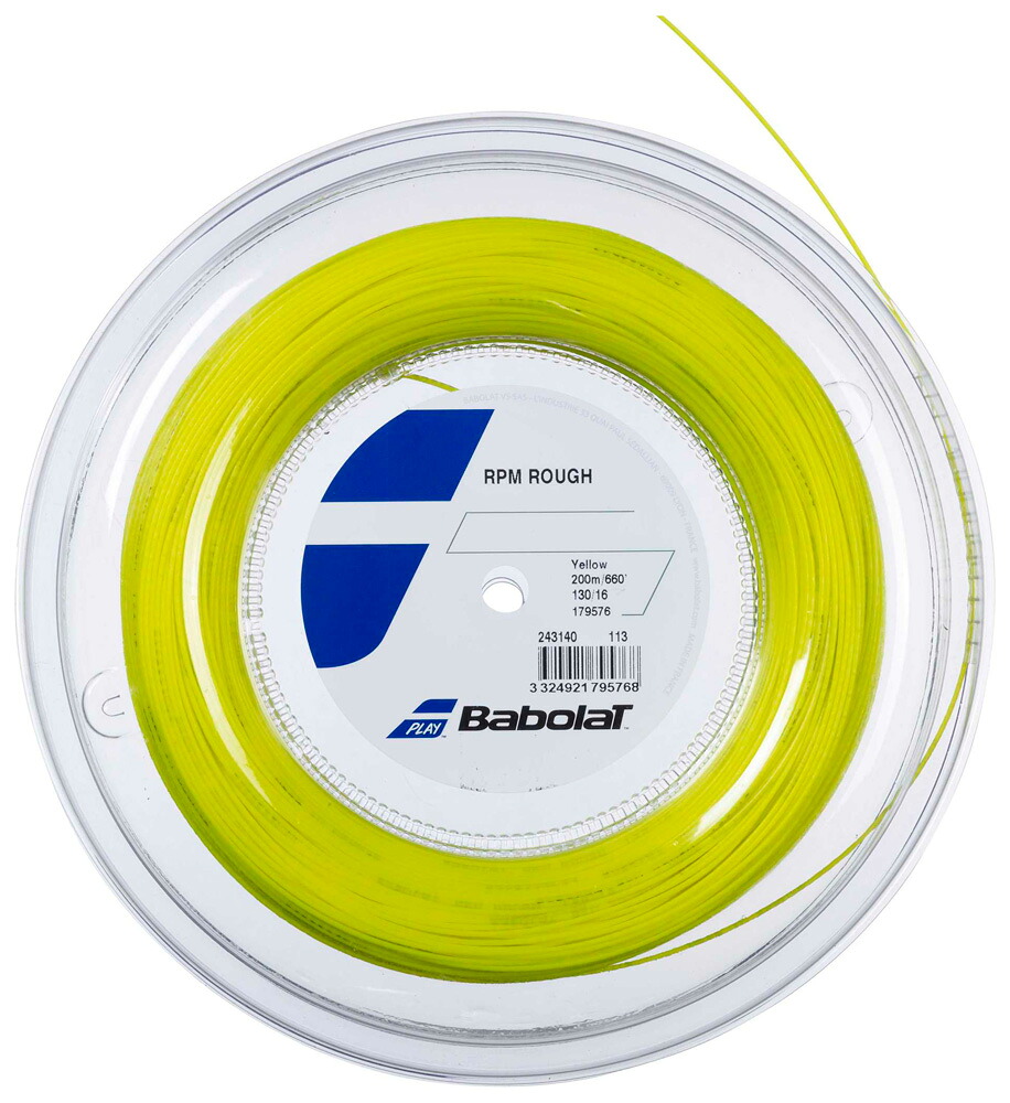 BabolaT(バボラ) 硬式庭球用より糸 RPM 気が大きい 200m（黄色・大きさ：125） 243140-113-125