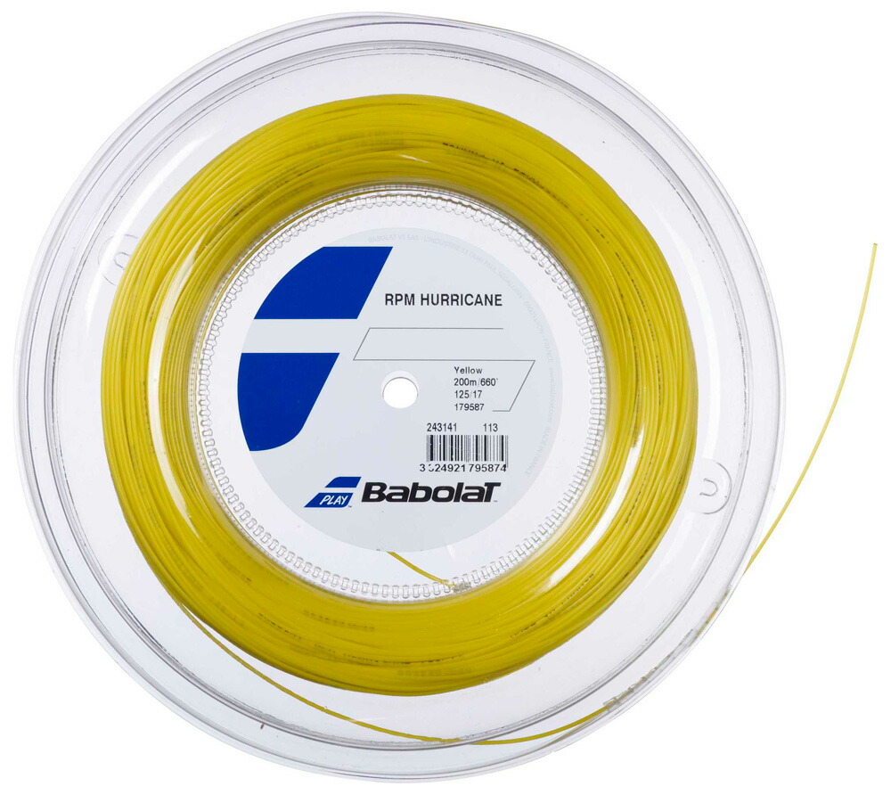 BabolaT(バボラ) 硬式テニス用ストリング RPM ハリケーン 200m（イエロー・サイズ：125） 243141-113-125