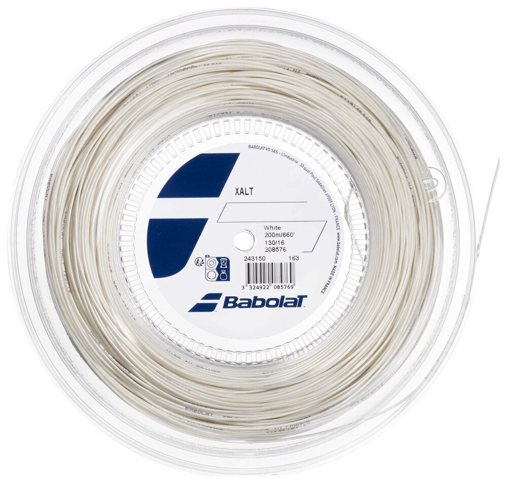 BabolaT(バボラ) 硬式庭球用より糸 エクサルト 200m（白いこと渦巻き・大きさ：130） 243150-163-130