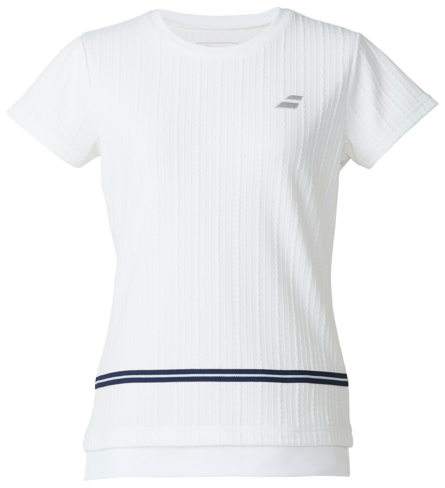 BabolaT(バボラ) レディース ニット半袖シャツ PURE SHORT SLEEVE SHIRT（ホワイト・サイズ：XL） BWG5375-WH00-XL