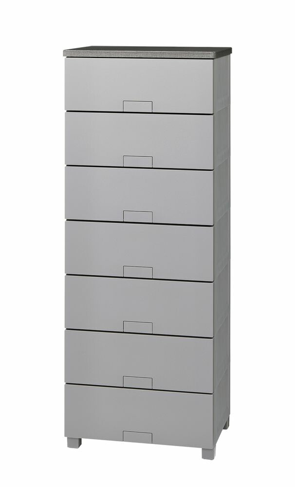 天馬 フィッツチェストフルフラット5507 7段（薄墨色） FCH-F5507GR Fits洋服箪笥 [FCHF5507GR] 収納家具-タンス・チェスト-インテリア・寝具・収納