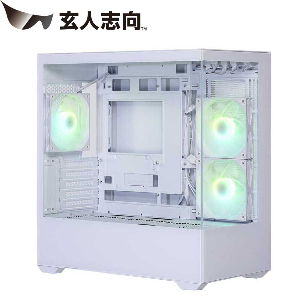 玄人志向 Micro ATXマザーボード対応 ガラスパネル(フロント・左サイド)採用 ARGBファン搭載 ピラーレスPCケース (ホワイト) KRC-mT01シリーズ KRC-MT01W|Joshin web 家電とPCの大型専門店