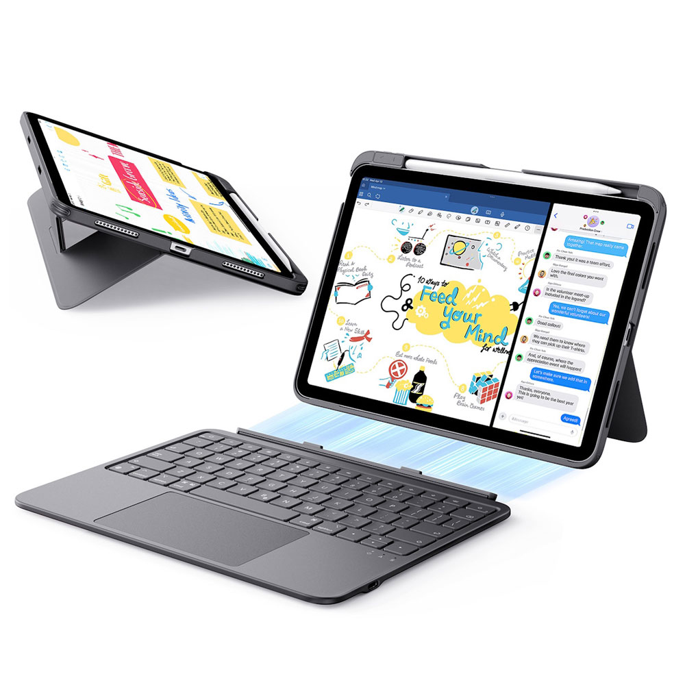 ESR iPad(A16/第10世代)用 FLEX 着脱式キーボードケース（ダークグレー） ES28335｜Joshin web 家電とPCの大型専門店