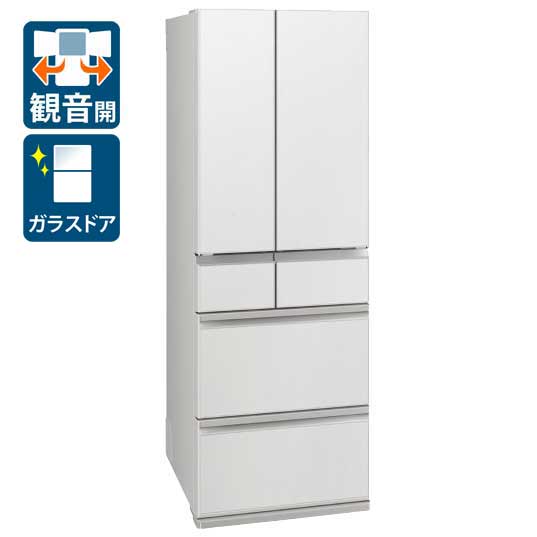 （標準設置料込_Aｴﾘｱのみ）三菱 540L 6ドア冷蔵庫（グランドリネンホワイト） MR-MZ54N-W MITSUBISHI [MRMZ54NW]｜Joshin web 家電とPCの大型専門店