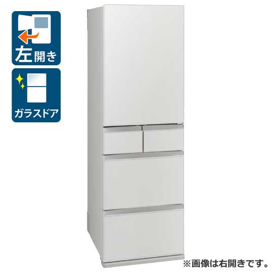 （標準設置料込_Aｴﾘｱのみ）三菱 451L 5ドア冷蔵庫（フラットリネンホワイト）【左開き】 MR-MD45NL-W MITSUBISHI [MRMD45NLW]｜Joshin web 家電とPCの大型専門店