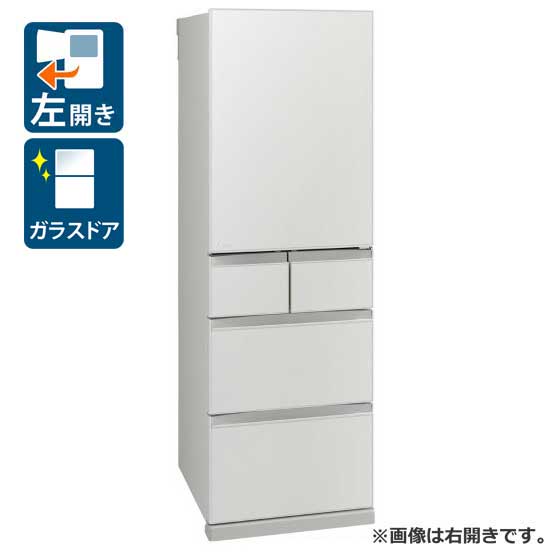（標準設置料込_Aｴﾘｱのみ）三菱 455L 5ドア冷蔵庫（フラットリネンホワイト）【左開き】 MR-BD46NL-W MITSUBISHI [MRBD46NLW]｜Joshin web 家電とPCの大型専門店