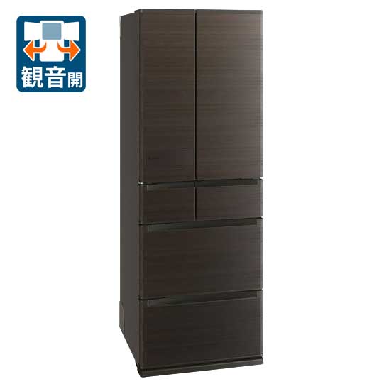 （標準設置料込_Aｴﾘｱのみ）三菱 485L 6ドア冷蔵庫（ロイヤルウッド） MR-JM49N-M MITSUBISHI [MRJM49NM]