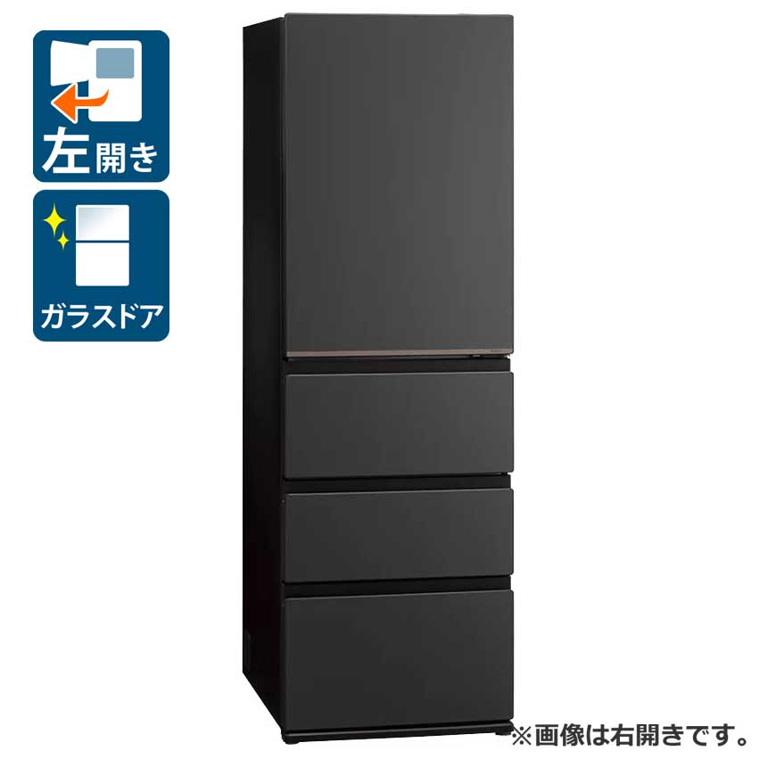 （判定基準備え付ける料込_Aｴﾘｱのみ）アクア 452L 4部屋の入り口電気冷蔵庫（マットクリアブラック）【左車のドア】 AQR-VZA45AL-K AQUA DELIE+ [AQRVZA45ALK]