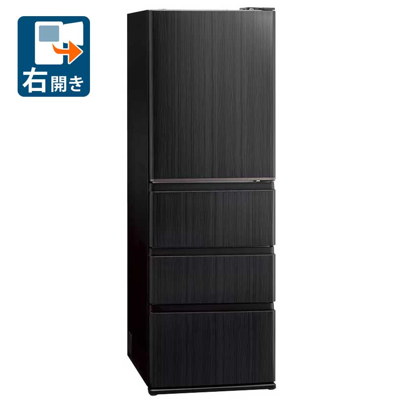 （判定基準備え付ける料込_Aｴﾘｱのみ）アクア 433L 4部屋の入り口電気冷蔵庫（木材黒いこと）【右車のドア】 AQR-V43A-K AQUA DELIE+ [AQRV43AK]