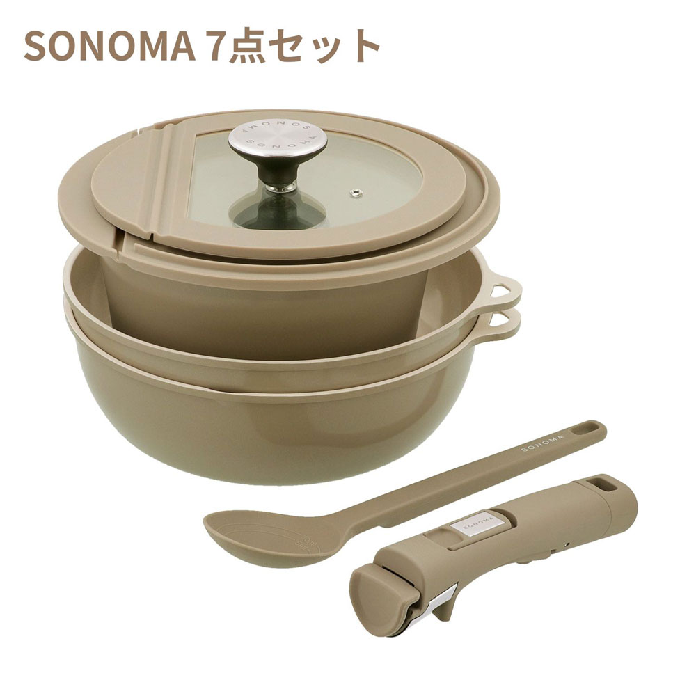 リブプラス 【IH相応う】フライパン仕掛ける LV-0403(リブプラス) SONOMA 7点仕掛ける [LV0403リブプラス]