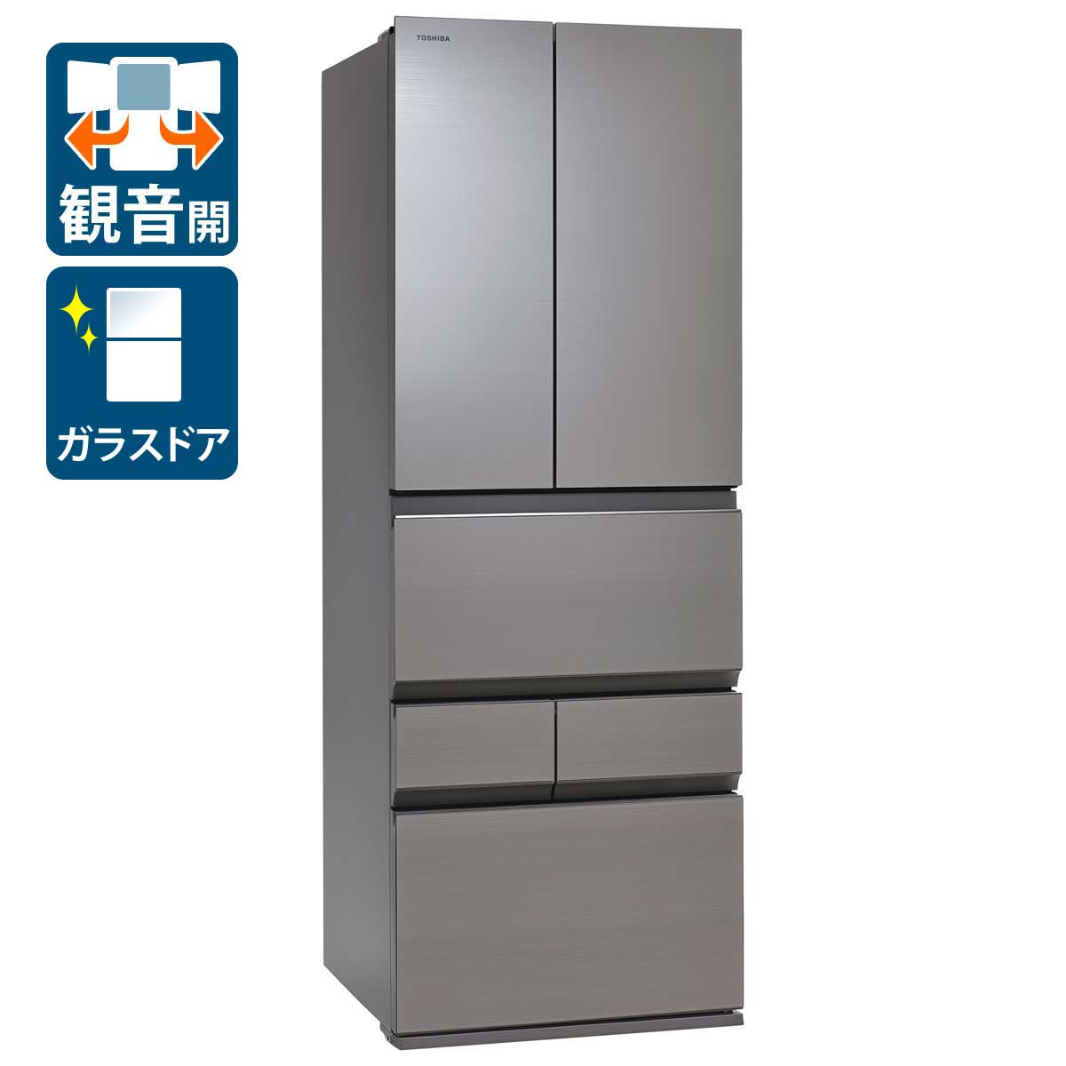 （標準設置料込_Aｴﾘｱのみ）東芝 508L 6ドア冷蔵庫（アッシュグレージュ） GR-A510FZ(ZH) TOSHIBA [GRA510FZZH]｜Joshin web 家電とPCの大型専門店