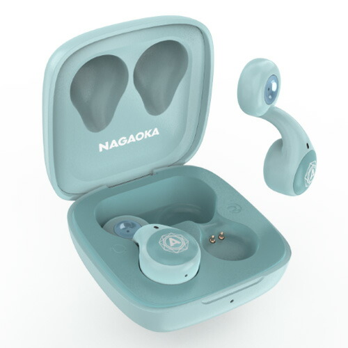 ナガオカ 完全ワイヤレスBluetoothオープンイヤー型イヤホン（パウダーブルー） NRING30PBL NAGAOKA　NRING30