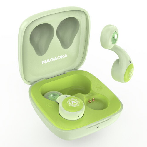 ナガオカ 完全ワイヤレスBluetoothオープンイヤー型イヤホン（ペールグリーン） NRING30PGN NAGAOKA　NRING30