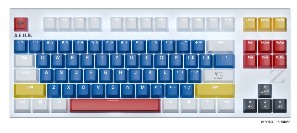 東プレ キーボード REALFORCE GX1 Plus Keyboard 『機動戦士ガンダム Zガンダム』 Zガンダム モデル 英語配列（Zガンダムイメージホワイト） リアルフォース × 機動戦士Zガンダム X1PDZ1
