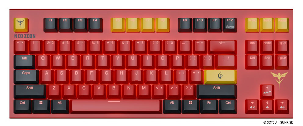 東プレ 鍵盤 REALFORCE GX1 Plus Keyboard 『画策下士官兵鵞鳥防波堤 切りかえすのシャア』 サザビー 真似形 英語取り合わせ（サザビーイメージレッド） リアルフォース  × 画策下士官兵鵞鳥防波堤 切りかえすのシャア X1PDS1