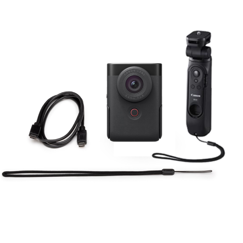 キヤノン デジタルカメラ「Vlogカメラ PowerShot V10」トライポッドグリップキット（ブラック） PSV10TRIPODKITBK