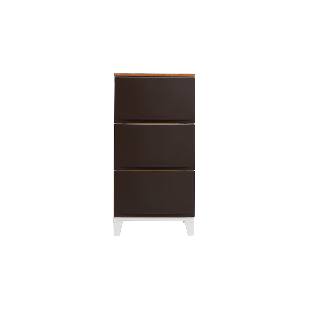 サンカ チェスト ルームスシェード木天板 3段スリム 幅34×奥行42×高さ68.5cm（ブラウン） RSDM-S343BR 収納ケース [RSDMS343BR]