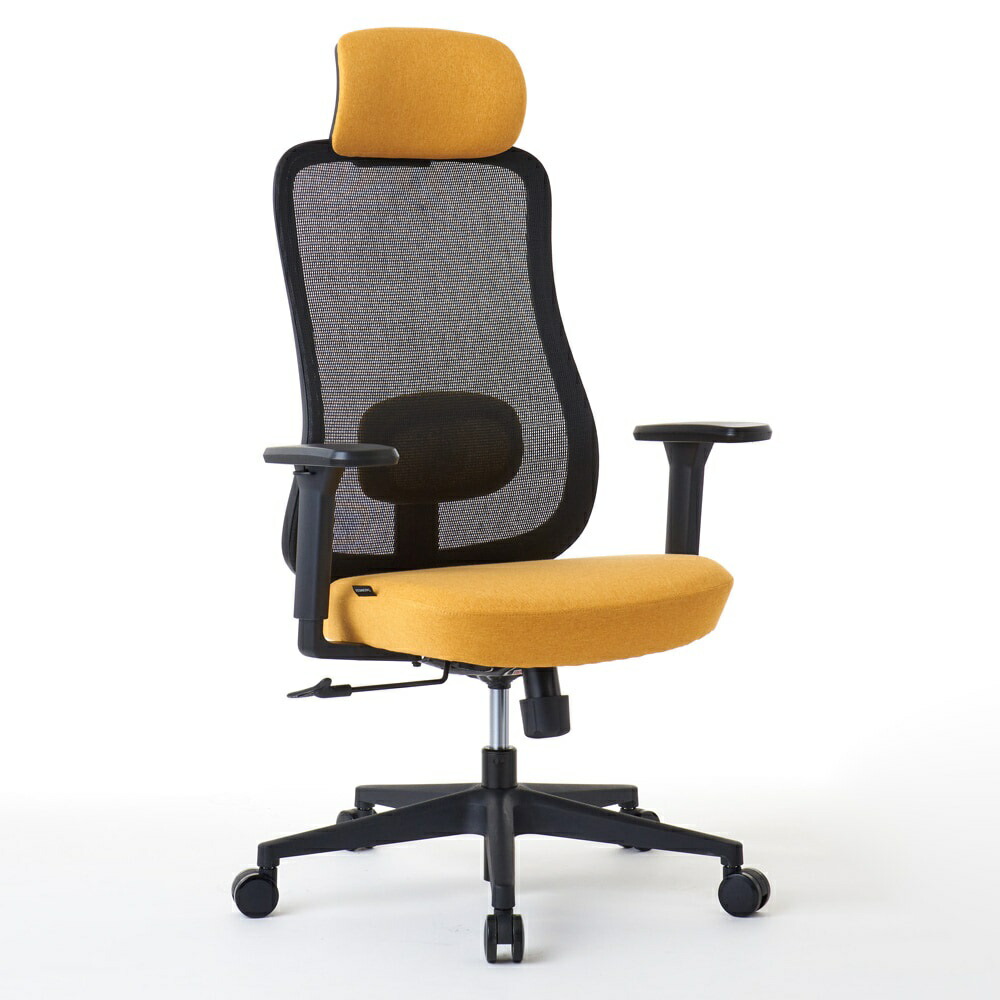 ROOMWORKS(ルームワークス) ワークチェア シンプルベーシック M2シリーズ ブラックベース（イエロー） RM2-BYE [RM2BYE]｜Joshin web 家電とPCの大型専門店