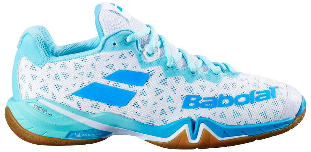 BabolaT(バボラ) レディース バドミントンシューズ シャドウ 4 (ホワイト/ラグーン・サイズ:25.5cm) 3A1F24C472-1076-25.5|Joshin web 家電とPCの大型専門店