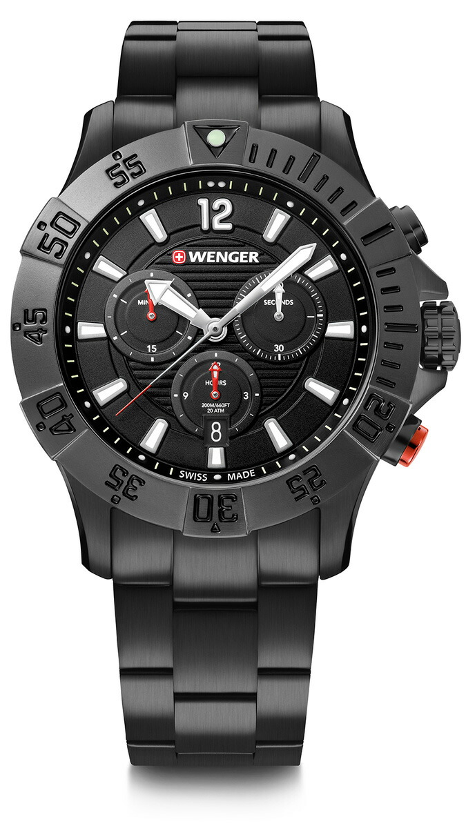 ウェンガー 【国内置き目品】SEAFORCE CHRONO 石英 メンズ手合い 01.0643.121【返品カテゴリー化B】