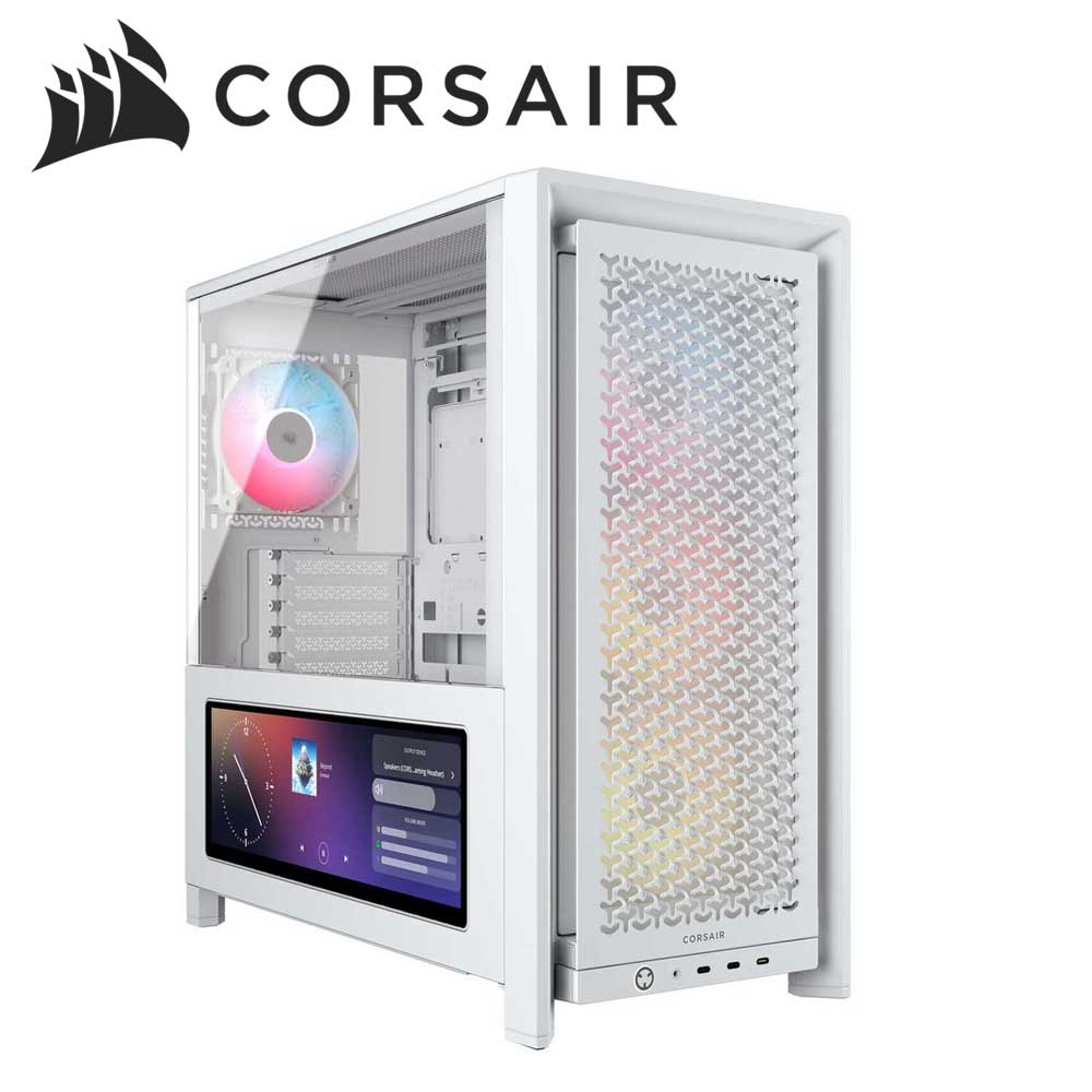 CORSAIR｜コルセア 真っただ中高閣型パソコン容れもの FRAME 4000D LCD RS ARGB Premium Mid-Tower White（白いこと）  CC-9011327-WW