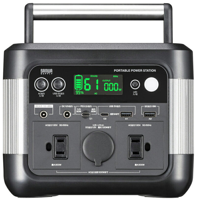 サンワサプライ 携帯型ワット数 296Wh AC差し込み2口 USB-C最終生産物積み上げる BTL-RDC33  [BTLRDC33]