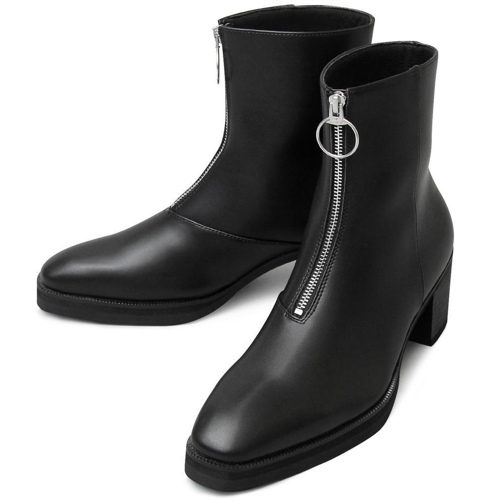 glabella(グラベラ) glabella Front Zip Heel Boots（BLACK Lサイズ(27.0-27.5cm)） BF021764-1C-2A