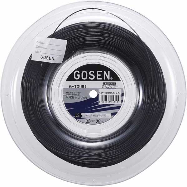ゴーセン 硬式庭球用ガット ジー・ツアー1（黒いこと・1.25mm×220m） GOS-TSGT112BK GOSEN G-TOUR series G-TOUR1 16LGA