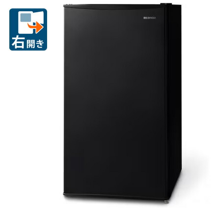 （標準設置料込_Aｴﾘｱのみ）アイリスオーヤマ 93L 1ドア冷蔵庫（直冷式）【右開き】ブラック IRJD-9B-B IRIS [IRJD9BB]｜Joshin web 家電とPCの大型専門店