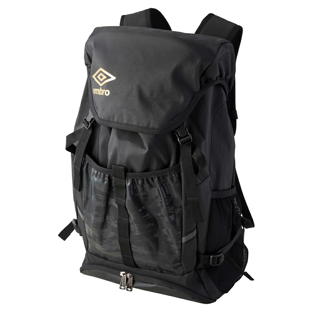 アンブロ バックパック ボールネット付（ブラック×ゴールド） UF5SBP01U-BKGD-F umbro